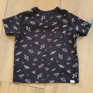 GAP Toddler 3T Black and White Space Ships UFO shirt